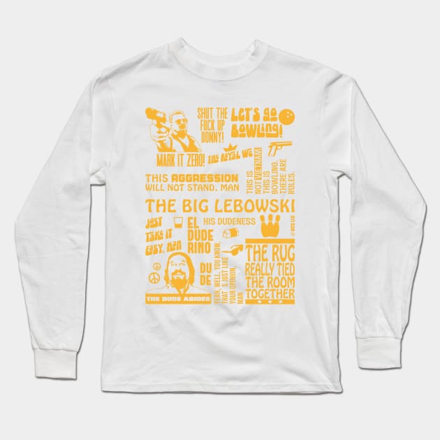 The Big Lebowski, Dude & Walter Quotes Long Sleeve T-Shirt by Zen Cosmos Official